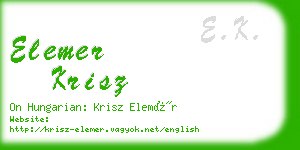 elemer krisz business card